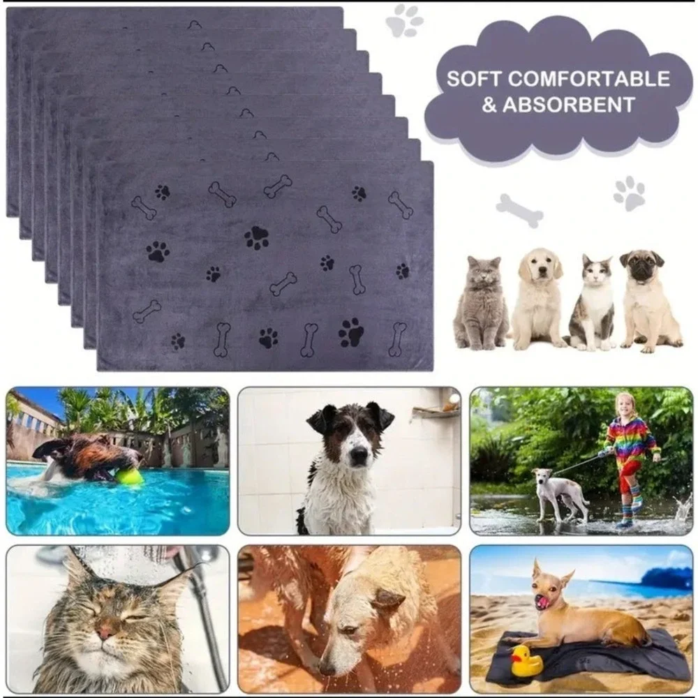 Super Absorbent Microfiber Pet Quick Drying Towels LARGE‎ 24'x40' Super Soft 4pk